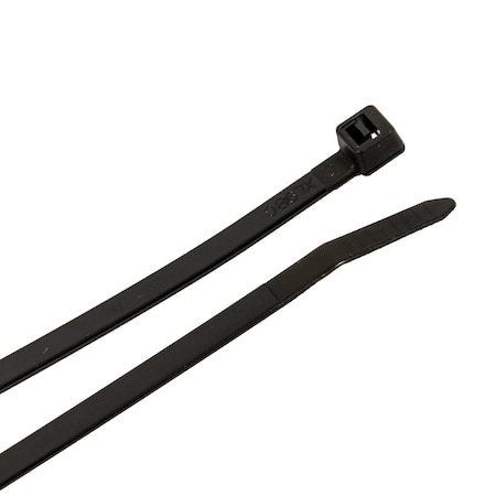 Forney Cable Tie, 8 in L, 2 in Max Bundle Dia., Black, Nylon 6/6, 50 lb Strength, 100 PK 62016